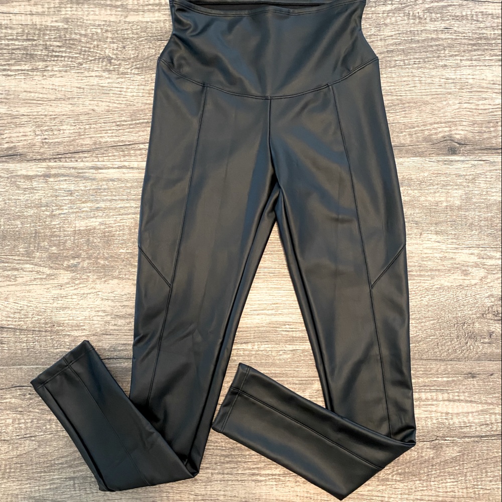 Yummie Black Faux Leather Leggings